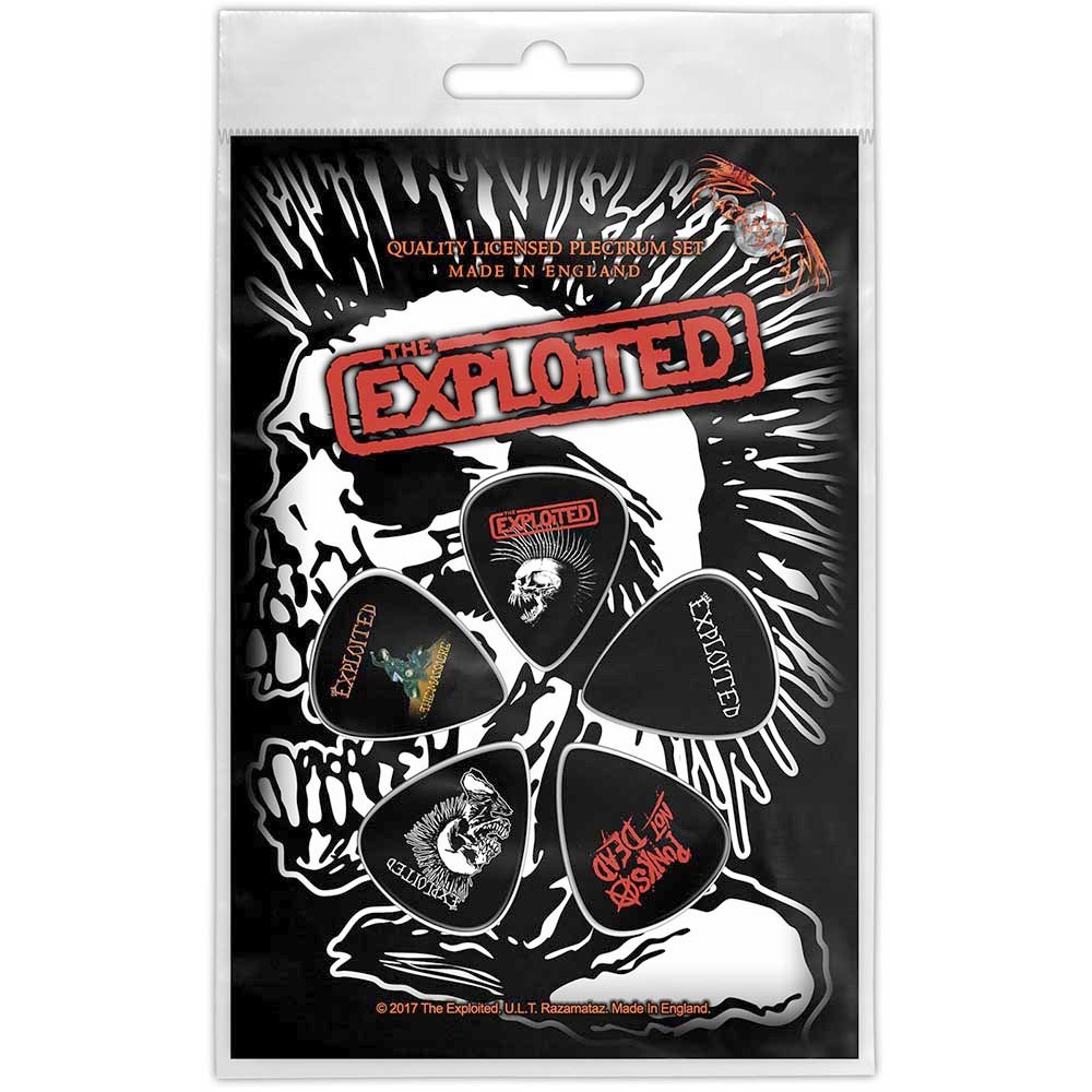 The Exploited - Skull Plectrum - Set van 5 - Zwart